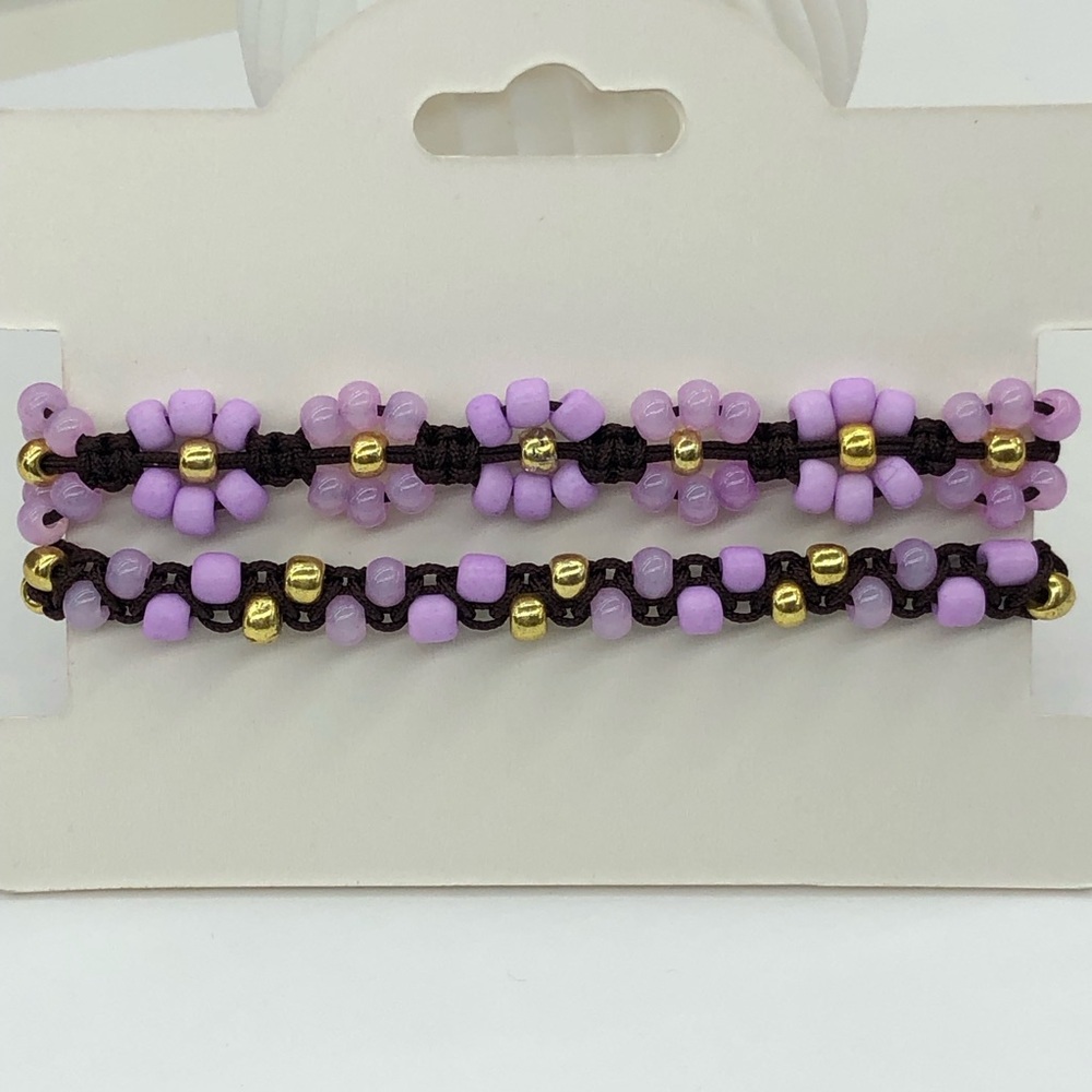 Bracelets adjustable macrame (set of two)